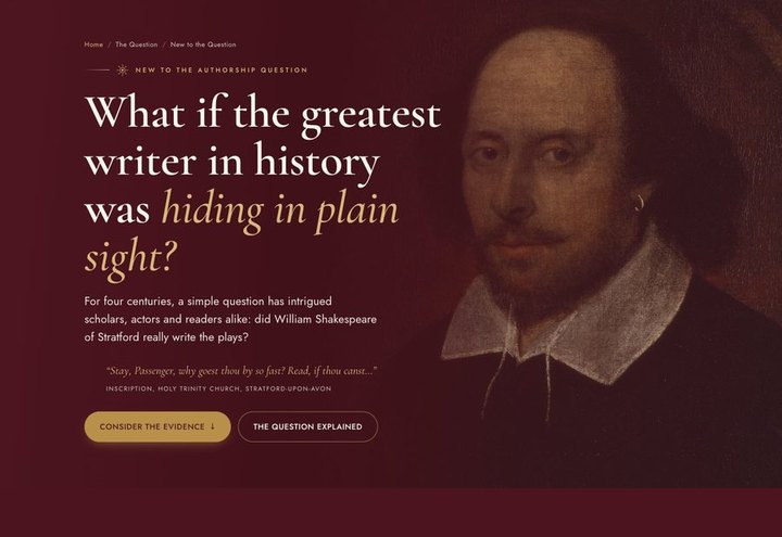 Homepage of the de Vere Society website