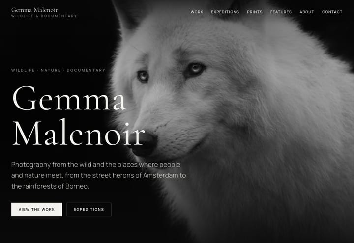 Gemma Malenoir photography website